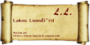 Lakos Leonárd névjegykártya
