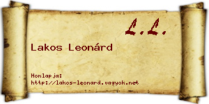 Lakos Leonárd névjegykártya