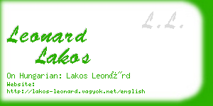 leonard lakos business card